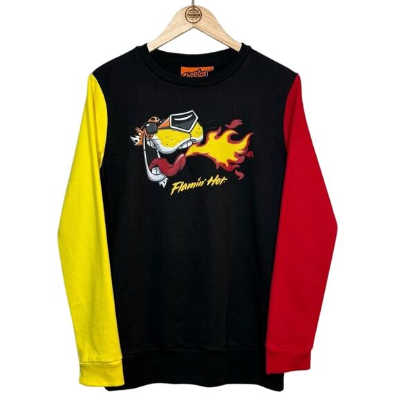 Cheetos Flamin’ Hot Chester Colorblock Sweatshirt PepsiCo Black Sz Unisex Small - Picture 1 of 9